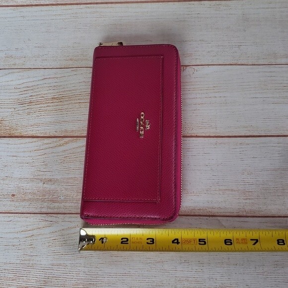 Coach Leather Zip Around Wallet - Picture 11 of 11